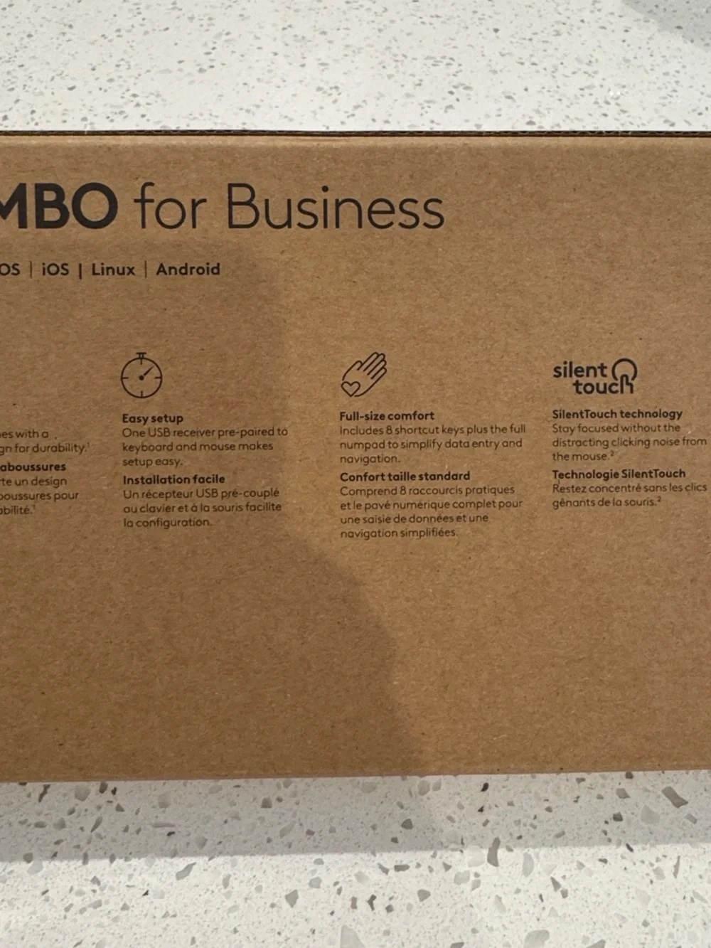 Logitech Wireless Keyboard and Mouse Combo in Brown Packaging
